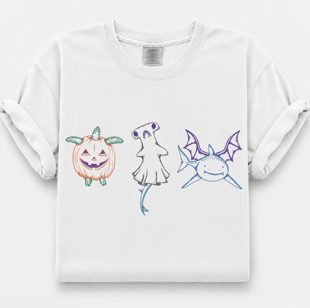 Halloween Shark Pumpkin Turtle Graphic T-Shirt/Sweatshirt/Hoodie