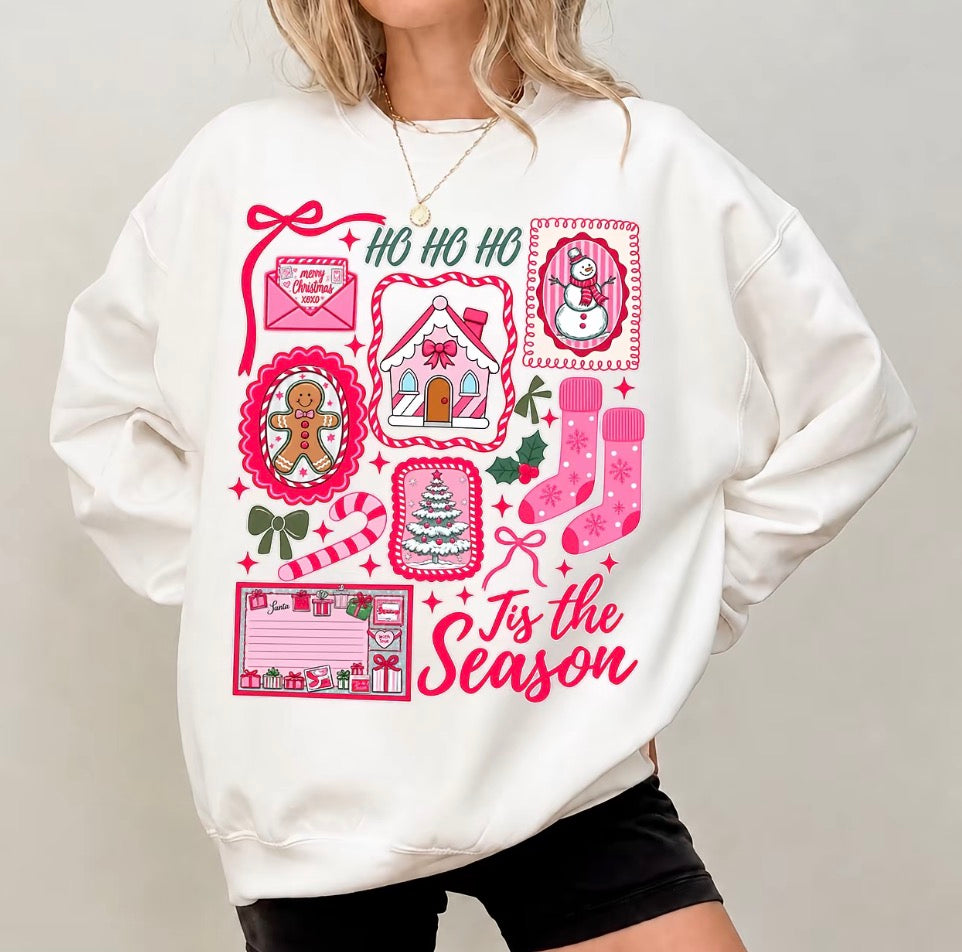 Pink Christmas Tis The Season Xmas T-Shirt/Sweatshirt/Hoodie