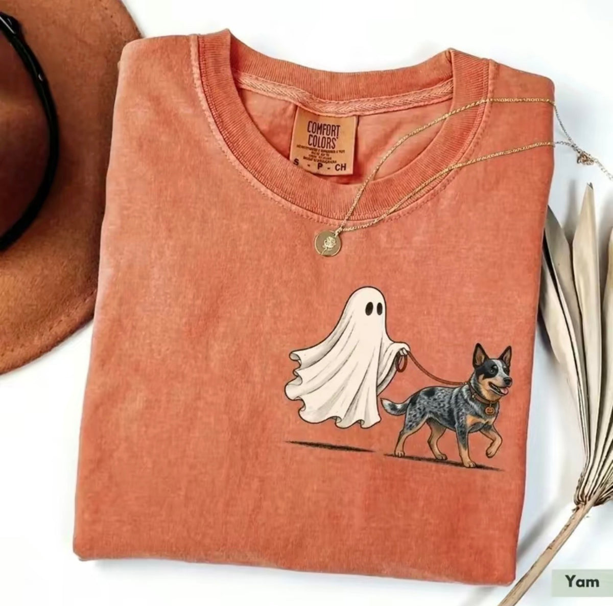 Ghost Walking Dog Halloween T-Shirt/Sweatshirt/Hoodie