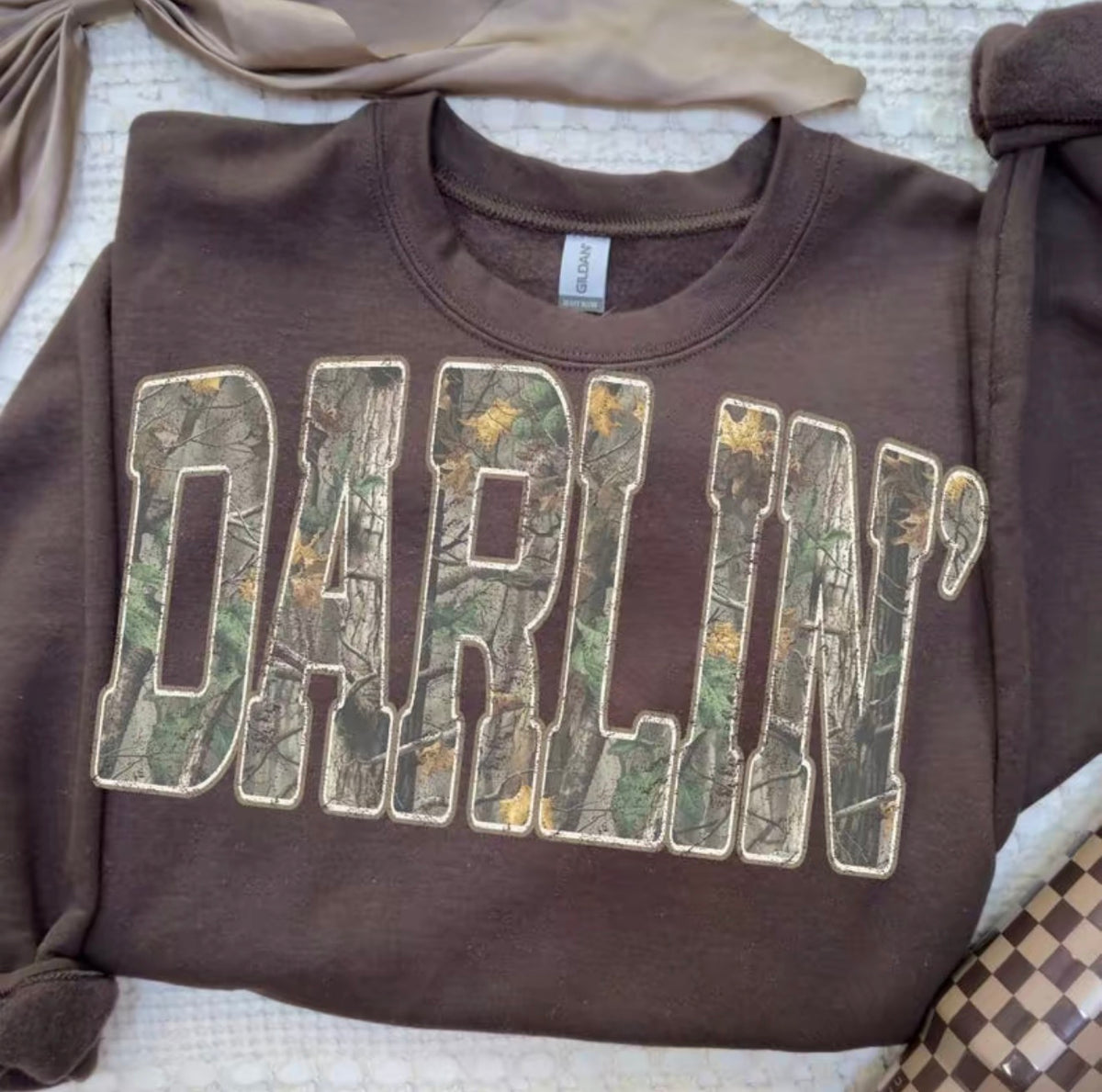 Retro Camo Western Darlin Country Distressed Cowboy T-Shirt/Sweatshirt/Hoodie