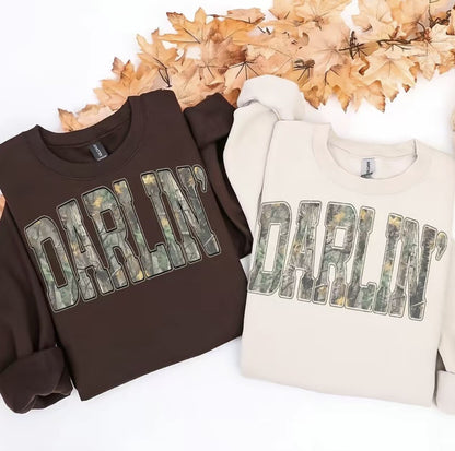 Retro Camo Western Darlin Country Distressed Cowboy T-Shirt/Sweatshirt/Hoodie