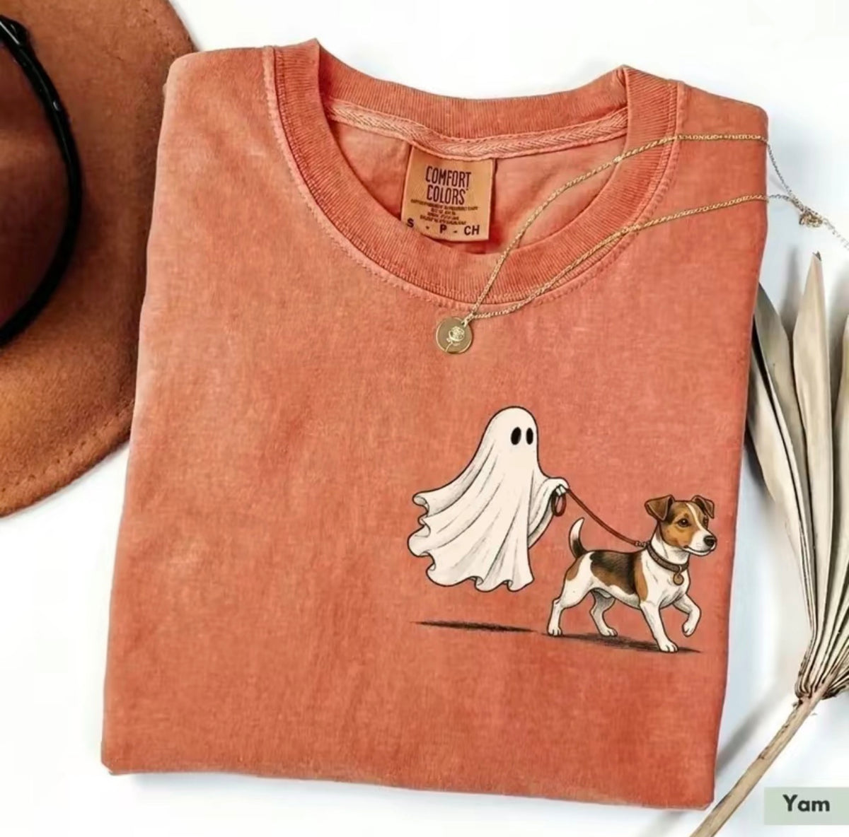 Ghost Walking Dog Halloween T-Shirt/Sweatshirt/Hoodie