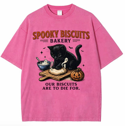 Spooky Biscuits Black Cat Halloween Graphic T-Shirt/Sweatshirt/Hoodie