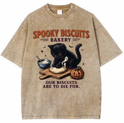 Spooky Biscuits Black Cat Halloween Graphic T-Shirt/Sweatshirt/Hoodie