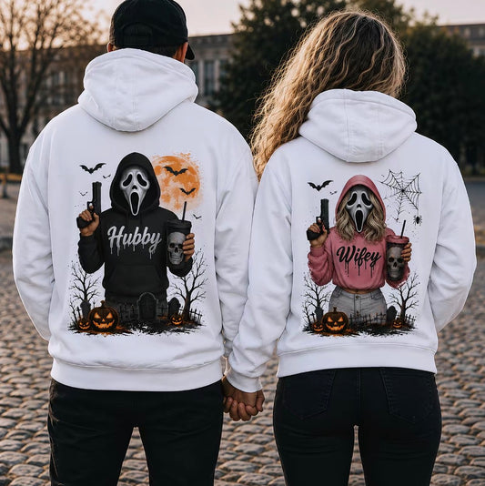 Hubby Wifey Halloween Spooky Season Couple T-Shirt/Sweatshirt/Hoodie