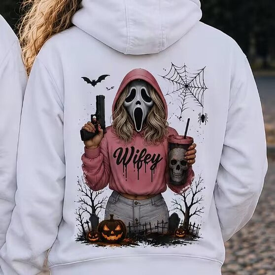 Hubby Wifey Halloween Spooky Season Couple T-Shirt/Sweatshirt/Hoodie