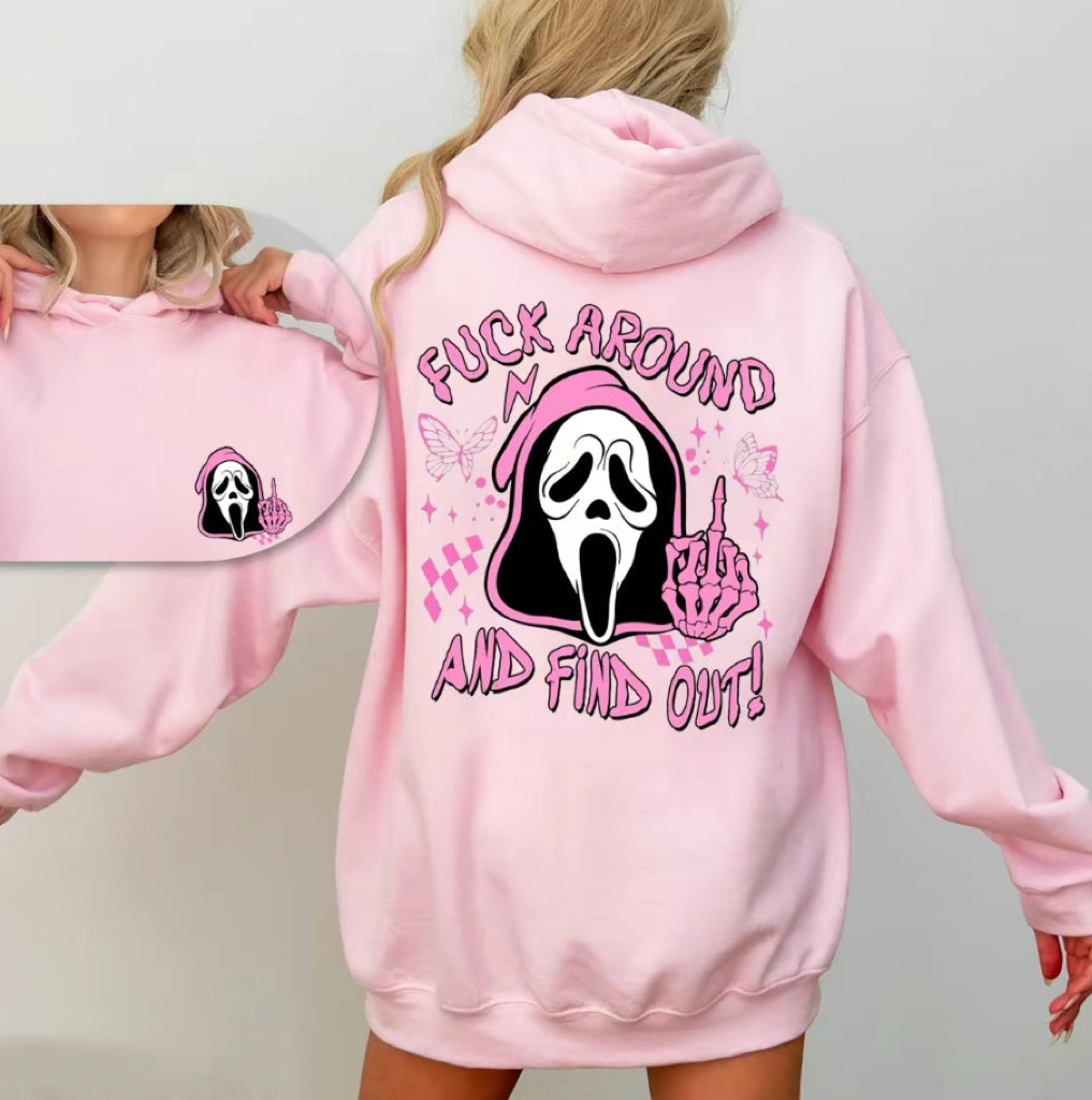 Scream Skeleton Spooky Fck Around And Find Out T-Shirt/Sweatshirt/Hoodie