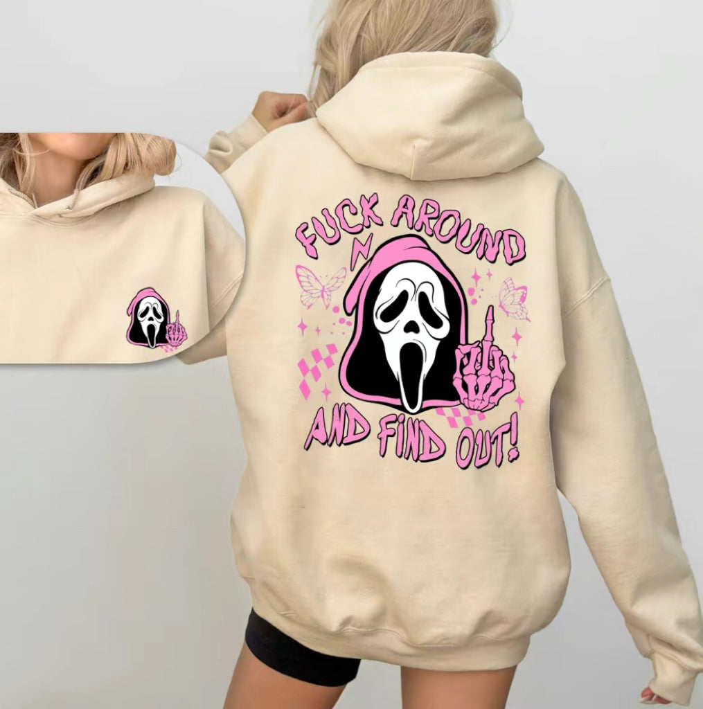 Scream Skeleton Spooky Fck Around And Find Out T-Shirt/Sweatshirt/Hoodie