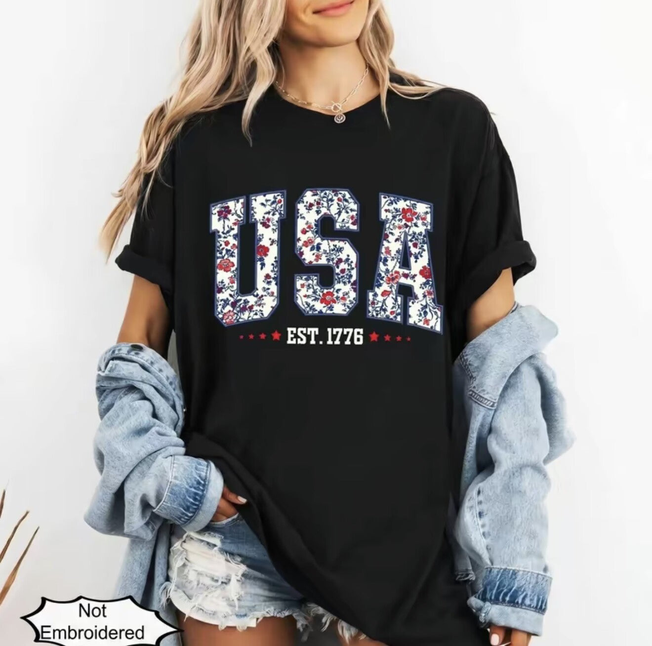 Floral USA 4th Of July T-Shirt/Sweatshirt/Hoodie