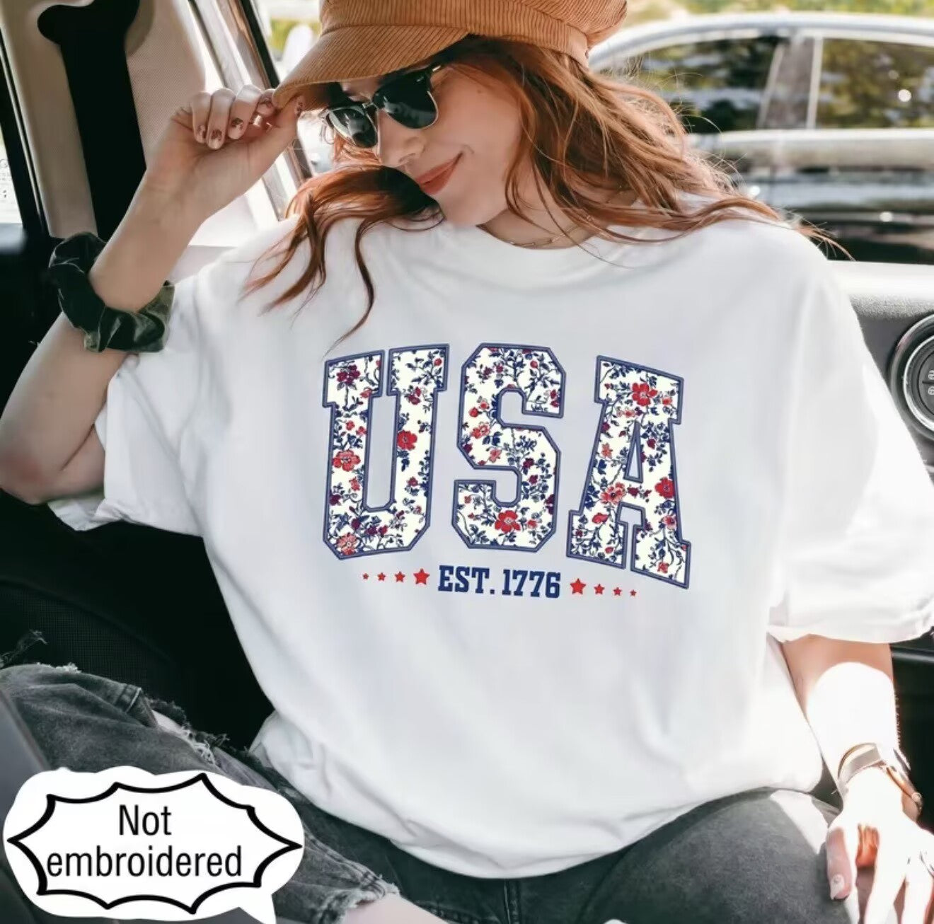 Floral USA 4th Of July T-Shirt/Sweatshirt/Hoodie