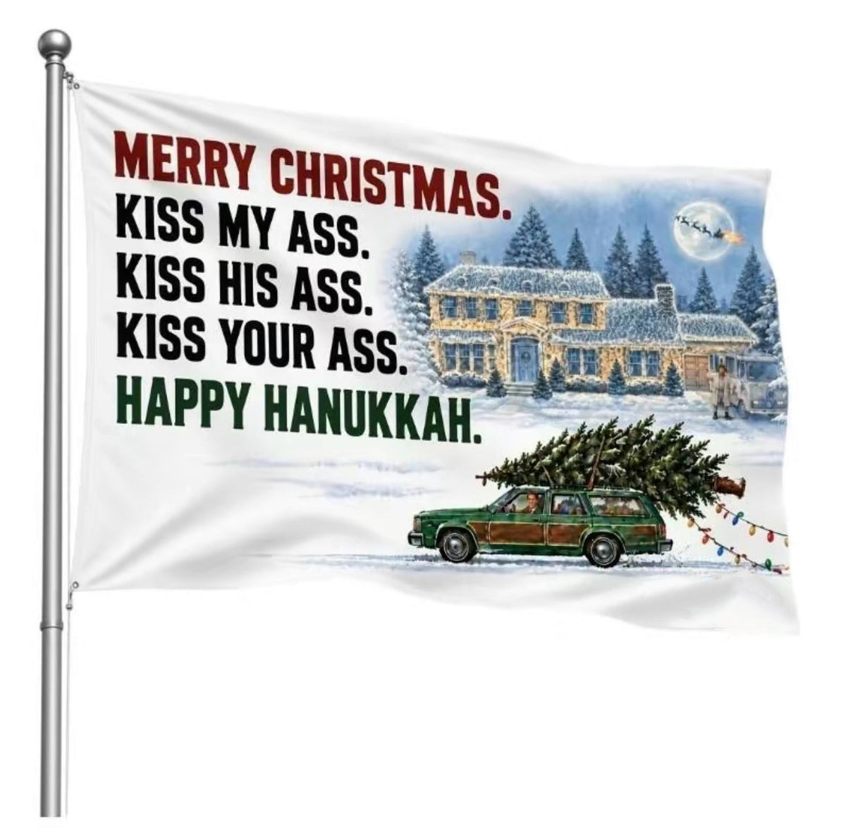 Funny Christmas Merry Christmas Shiiter's Full Holiday Movie Quote Flag 3x5 Ft Flags