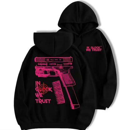 In We Trust Pink Hunting Design Witch-Infused Gothic T-Shirt/Sweatshirt/Hoodie
