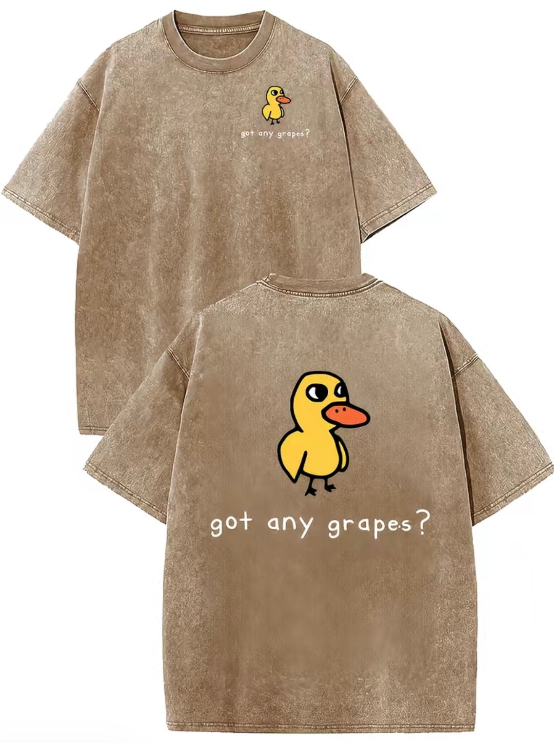 Retro Vintage Eat Grapes Duck Unisex Washed T-Shirt/Sweatshirt/Hoodie