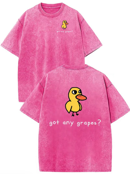 Retro Vintage Eat Grapes Duck Unisex Washed T-Shirt/Sweatshirt/Hoodie
