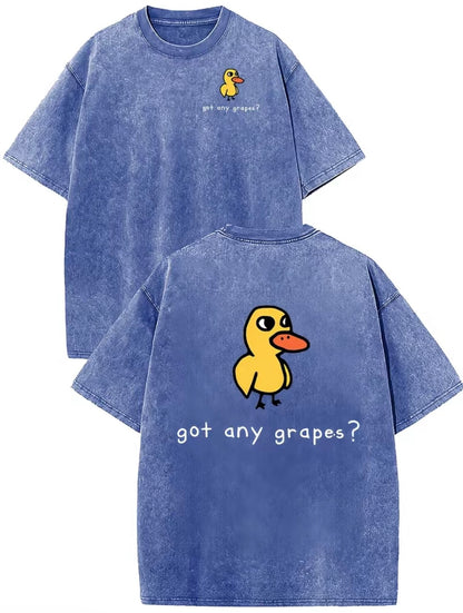 Retro Vintage Eat Grapes Duck Unisex Washed T-Shirt/Sweatshirt/Hoodie