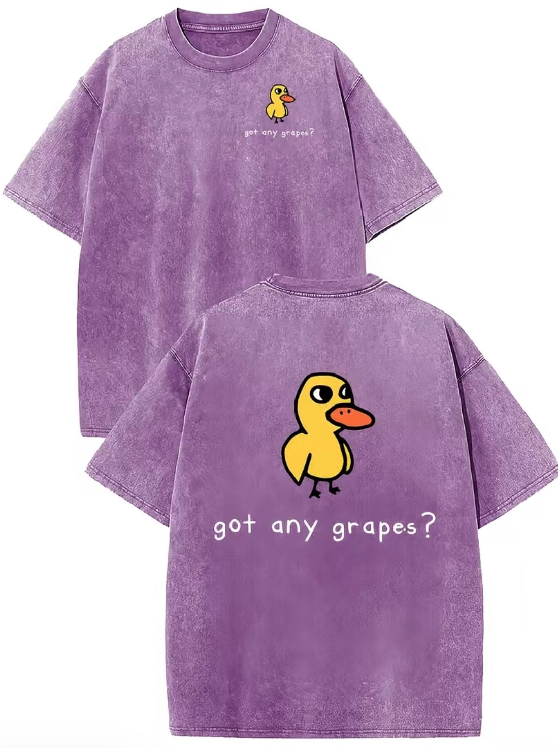 Retro Vintage Eat Grapes Duck Unisex Washed T-Shirt/Sweatshirt/Hoodie