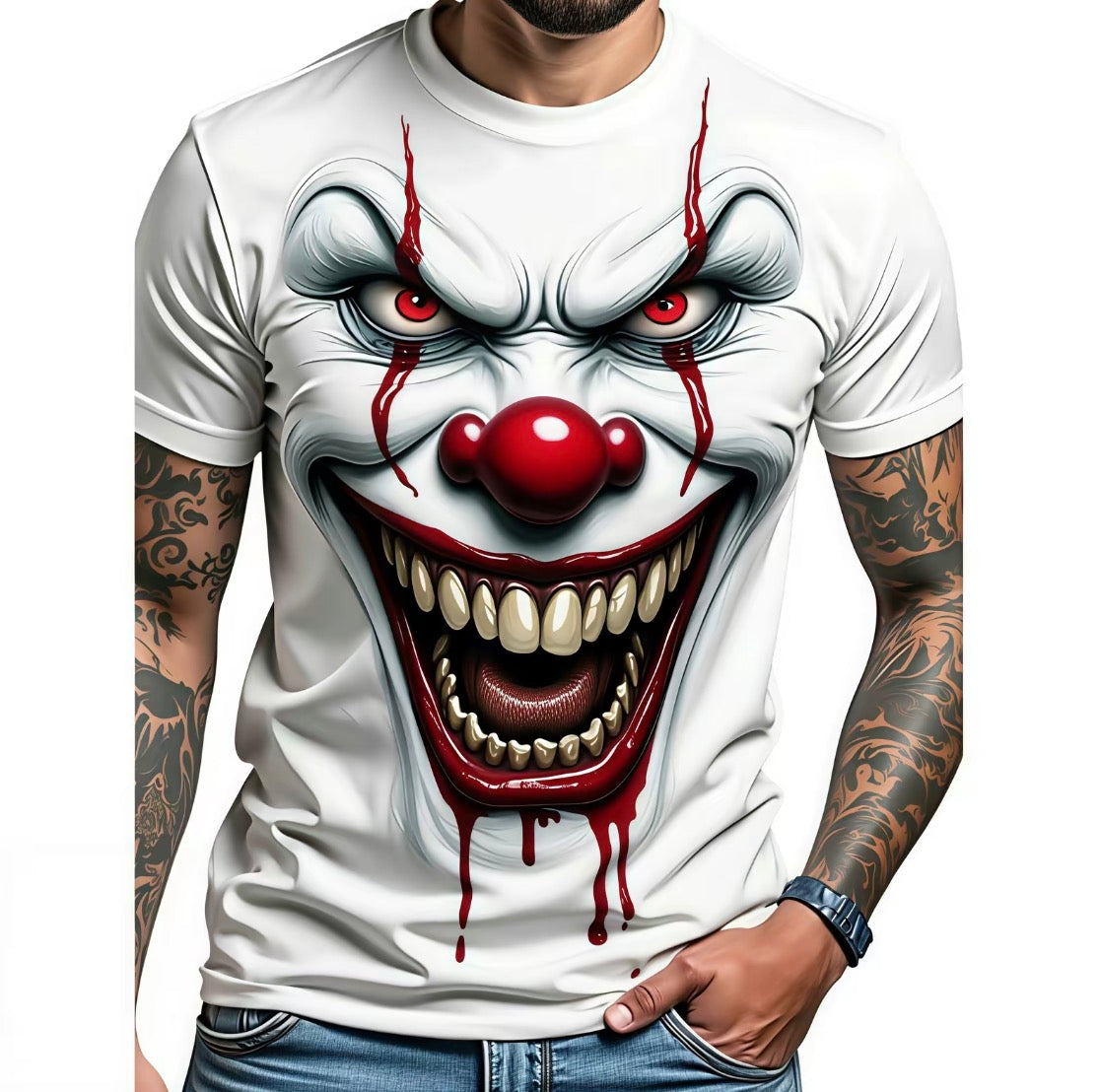 Men's 3D Spooky Horror Clown Graphic T-Shirt/Sweatshirt/Hoodie