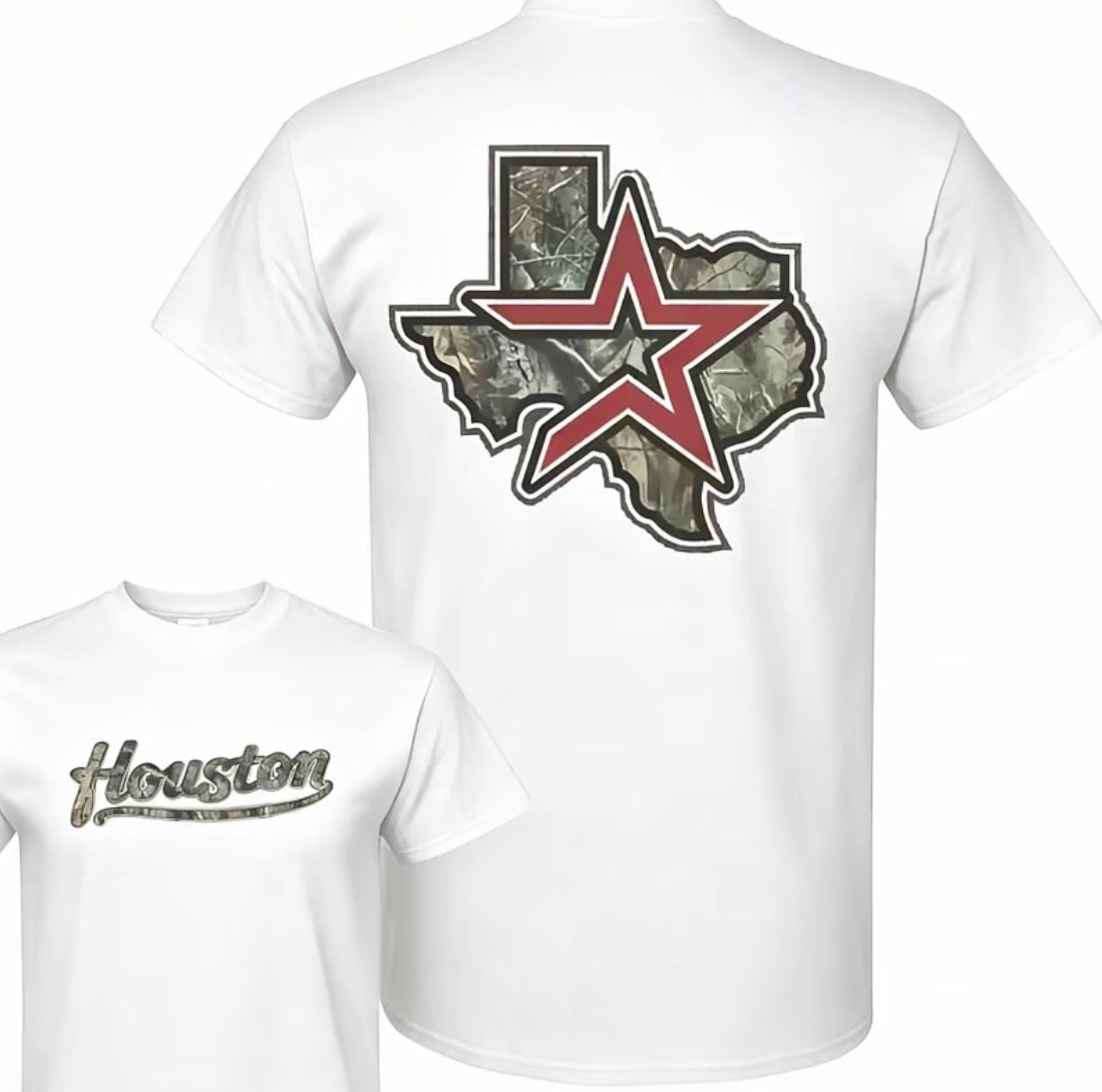 Men's Vintage Houston Texas Camo Star Graphic T-Shirt/Sweatshirt/Hoodie