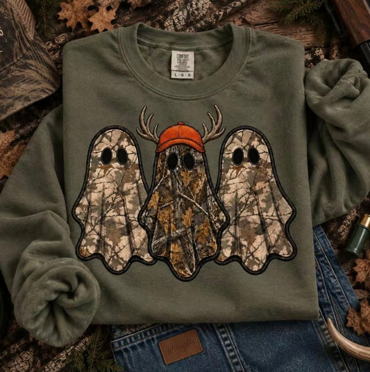 Retro Ghost Hunting Halloween Spooky Camo Graphic T-Shirt/Sweatshirt/Hoodie