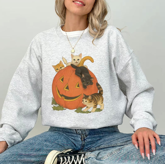 Vintage 90s Retro Cats Halloween T-Shirt/Sweatshirt/Hoodie