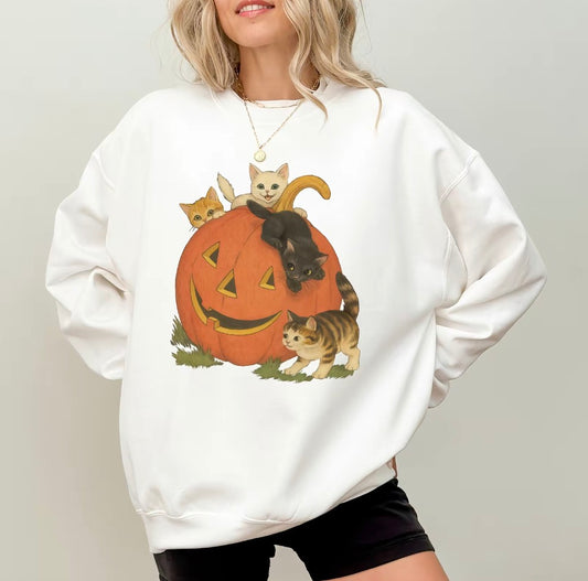 Vintage 90s Retro Cats Halloween T-Shirt/Sweatshirt/Hoodie