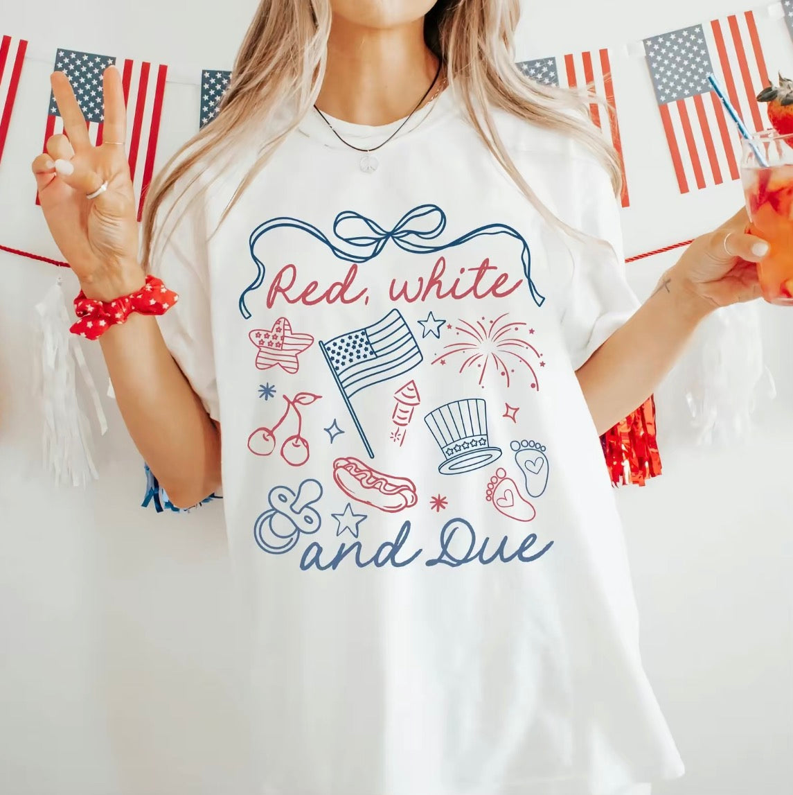 Red White And Due 4th Of July T-Shirt/Sweatshirt/Hoodie