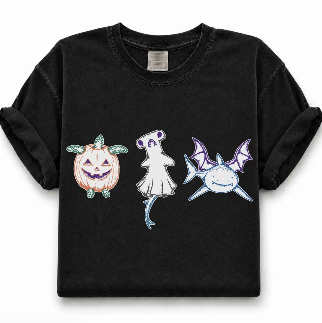 Halloween Shark Pumpkin Turtle Graphic T-Shirt/Sweatshirt/Hoodie