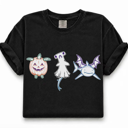 Halloween Shark Pumpkin Turtle Graphic T-Shirt/Sweatshirt/Hoodie