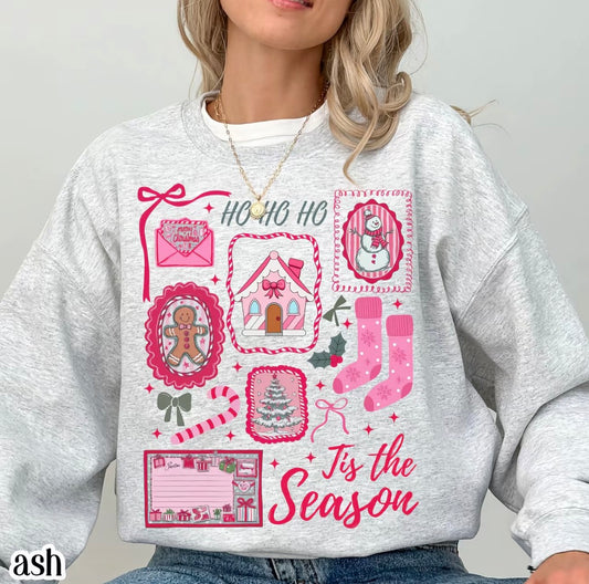 Pink Christmas Tis The Season Xmas T-Shirt/Sweatshirt/Hoodie