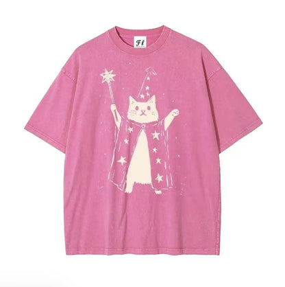 Wizard Cat Vintage Washed T-Shirt/Sweatshirt/Hoodie