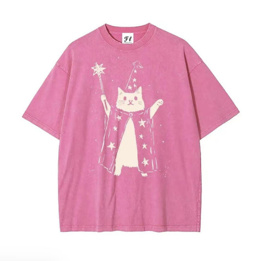 Wizard Cat Vintage Washed T-Shirt/Sweatshirt/Hoodie