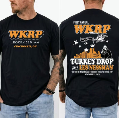 WKRP Turkey Drop Thanksgiving Graphic T-Shirt/Sweatshirt/Hoodie