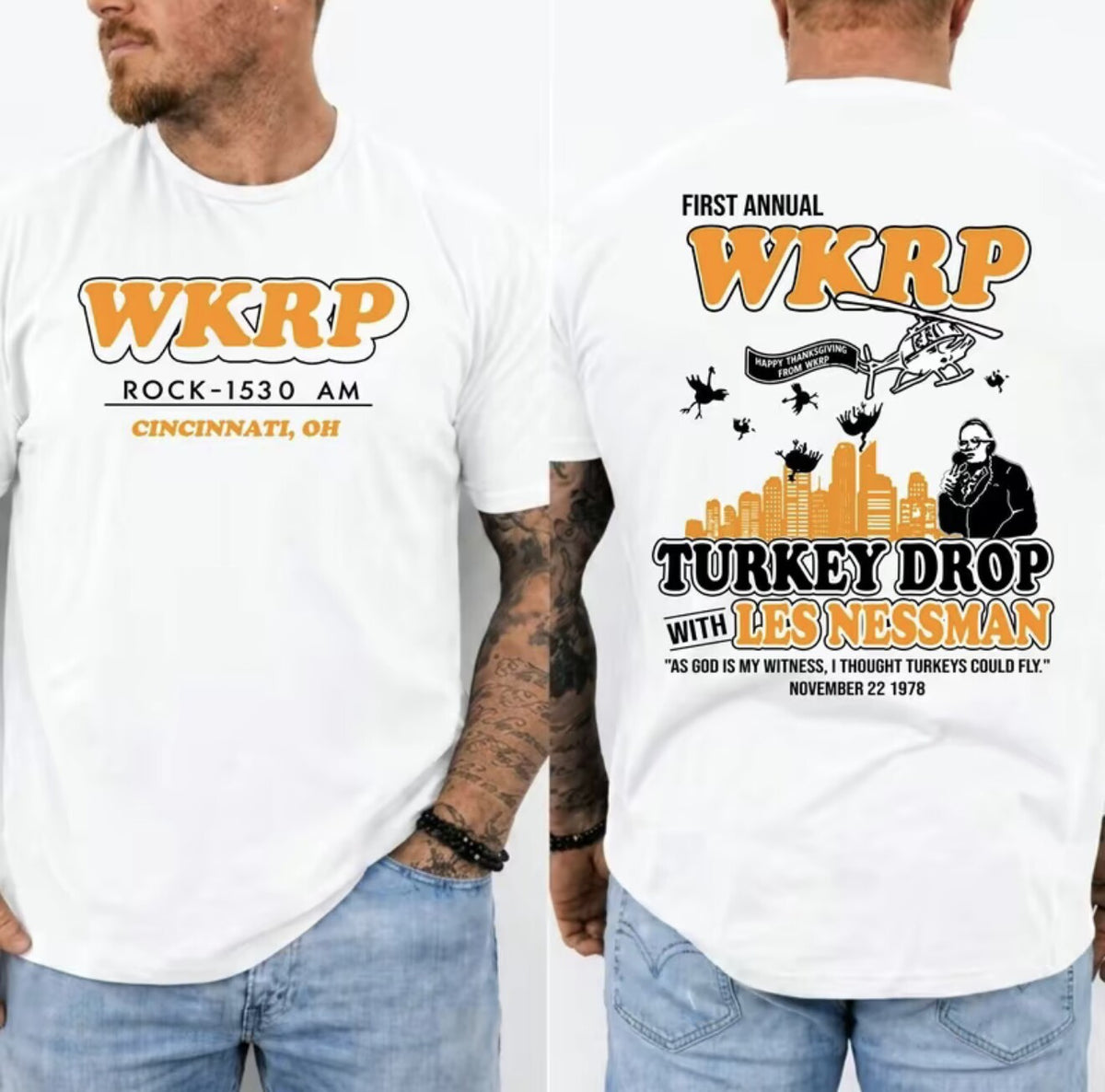 WKRP Turkey Drop Thanksgiving Graphic T-Shirt/Sweatshirt/Hoodie