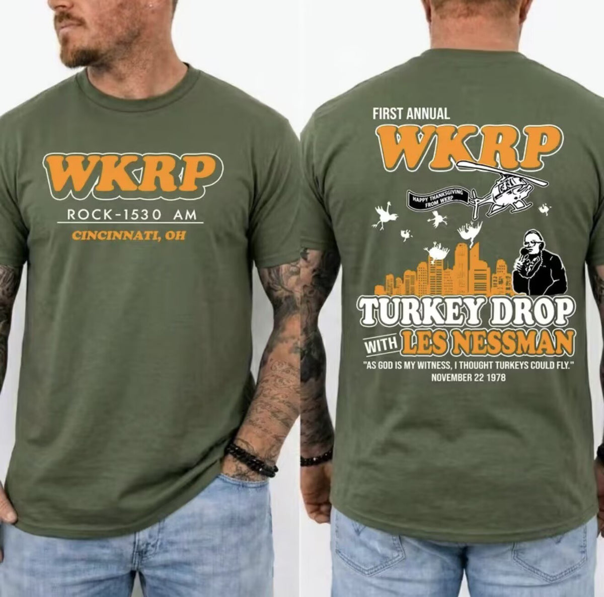 WKRP Turkey Drop Thanksgiving Graphic T-Shirt/Sweatshirt/Hoodie