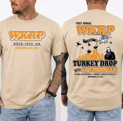 WKRP Turkey Drop Thanksgiving Graphic T-Shirt/Sweatshirt/Hoodie